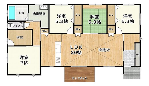 新築戸建　上益城郡益城町宮園の間取り
