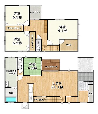 新築戸建　熊本市東区戸島西の間取り