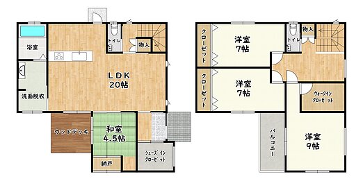 新築戸建　熊本市東区戸島の間取り