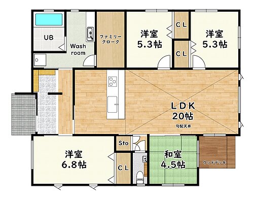 新築戸建　八代市古閑中町の間取り